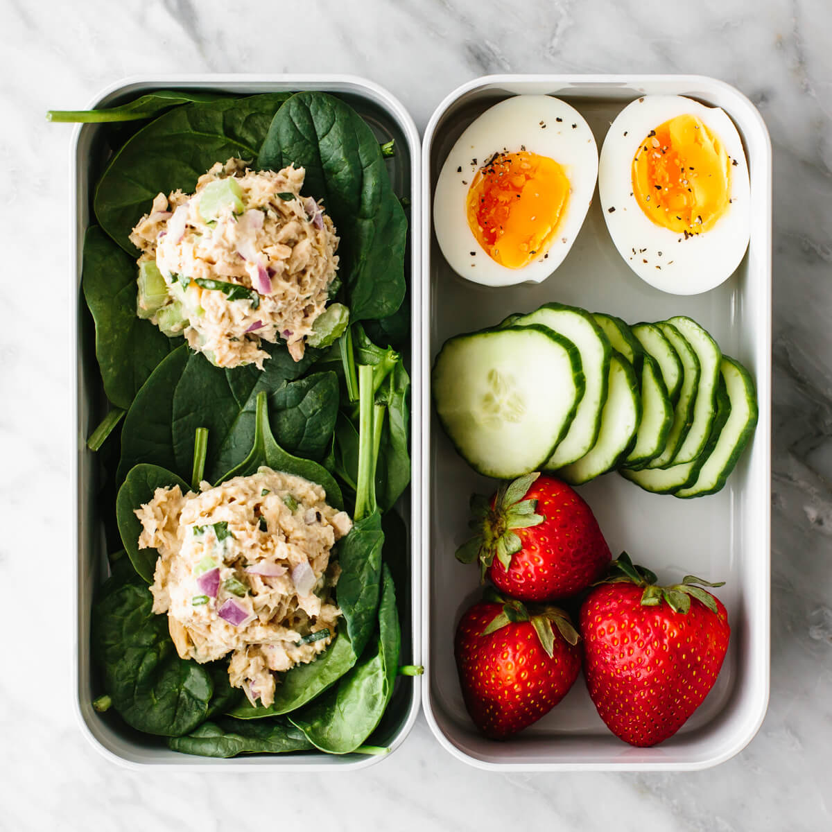 Tuna salad bento box for a budget meal prep