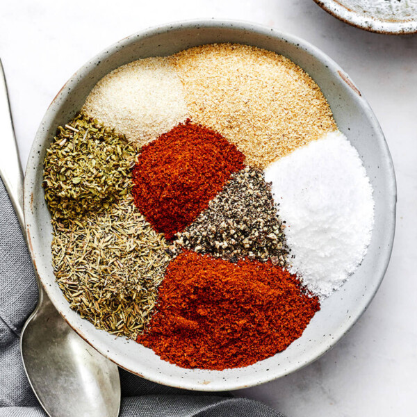 A bowl of cajun seasoning ingredients