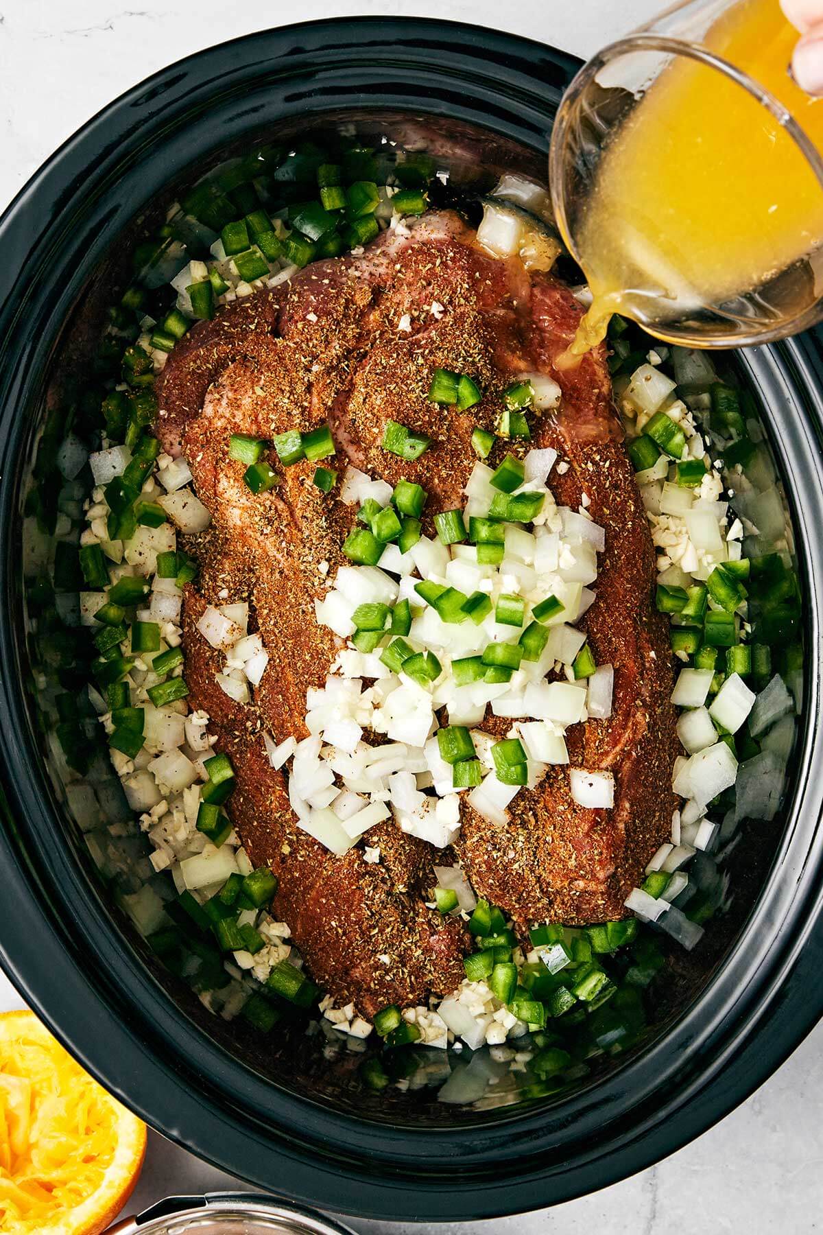 Making carnitas in a crockpot.