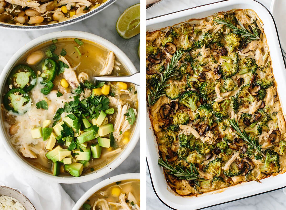 Chicken breast recipes including white chicken chili and chicken casserole.