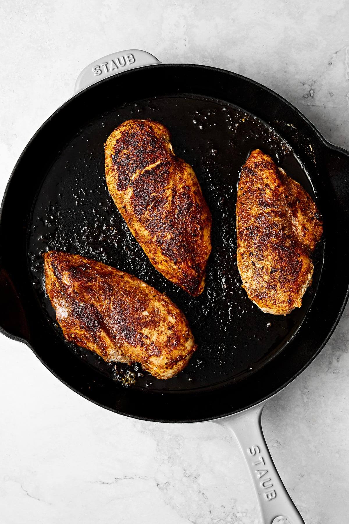 Seared chicken breasts.