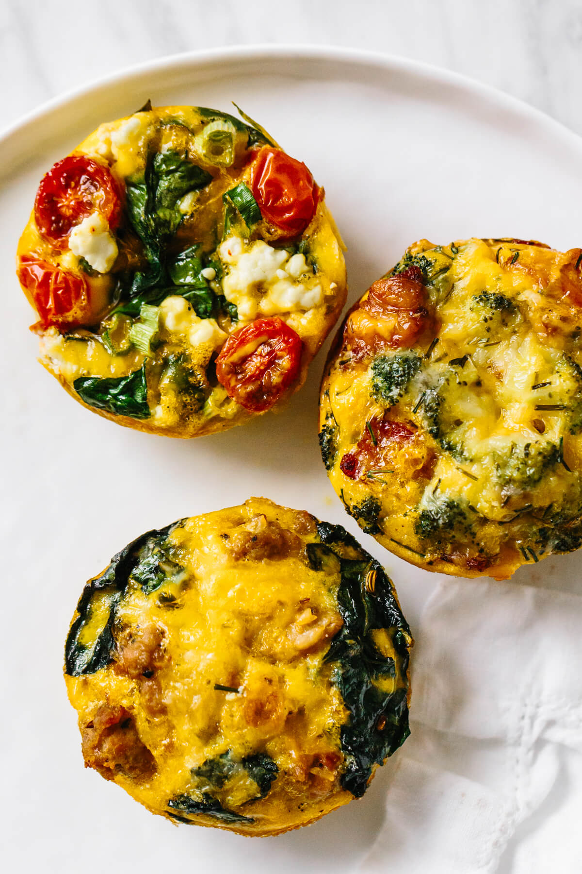 Egg muffins on a plate.