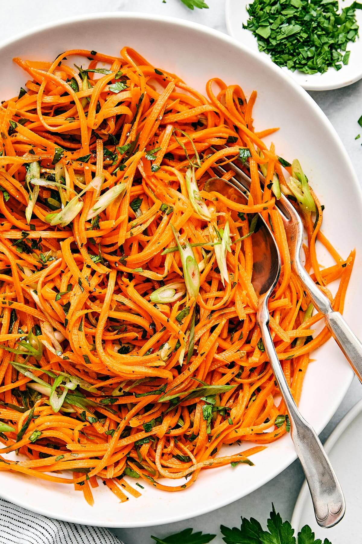 A bowl of French carrot salad.