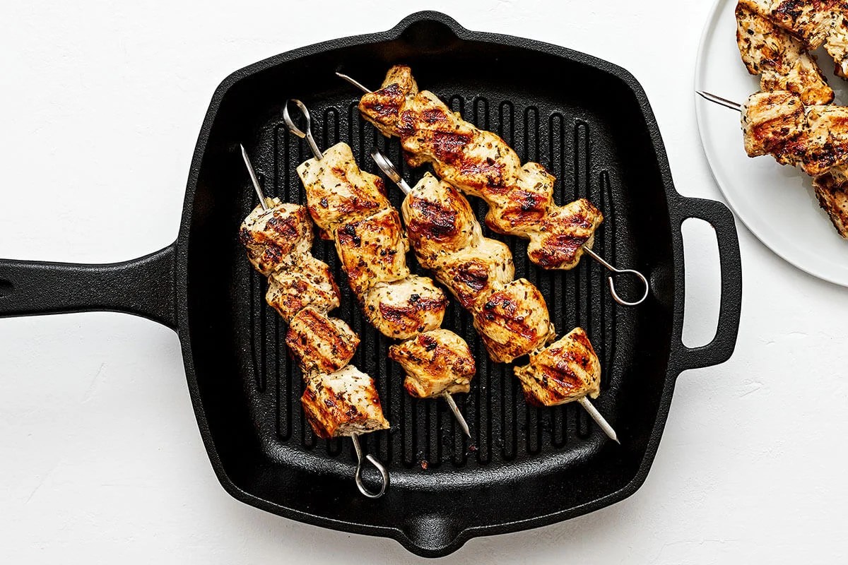 Grilled chicken souvlaki