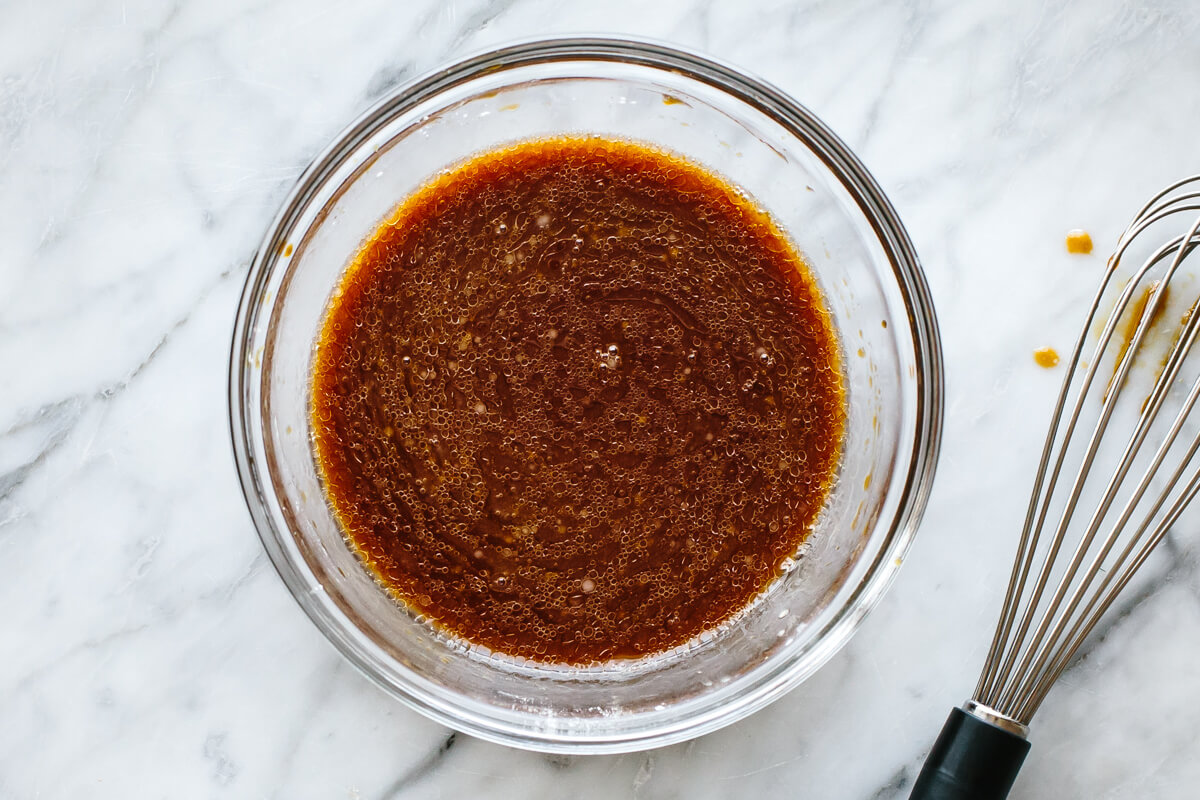 Chicken stir-fry sauce in a bowl.