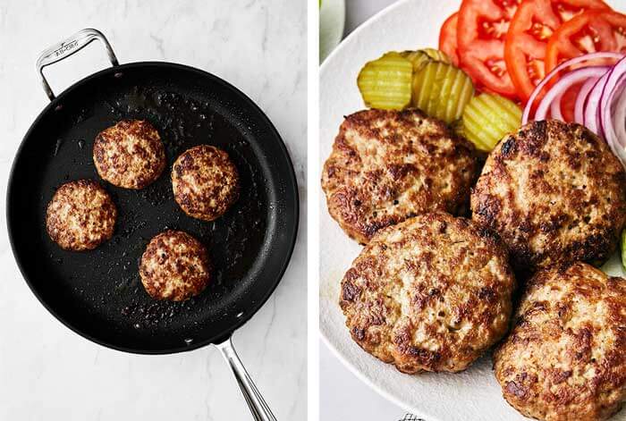 Cooking turkey burger patties