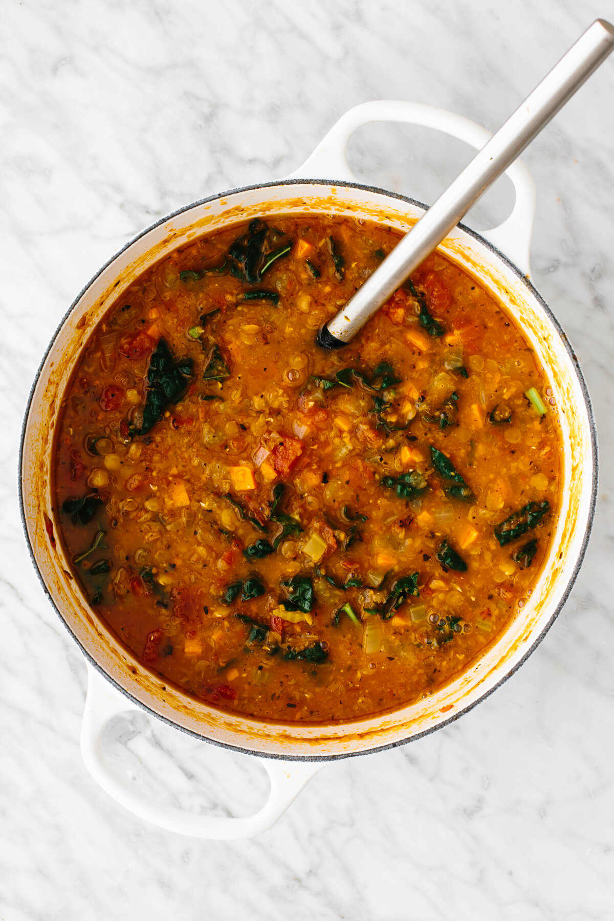 Lentil soup with kale