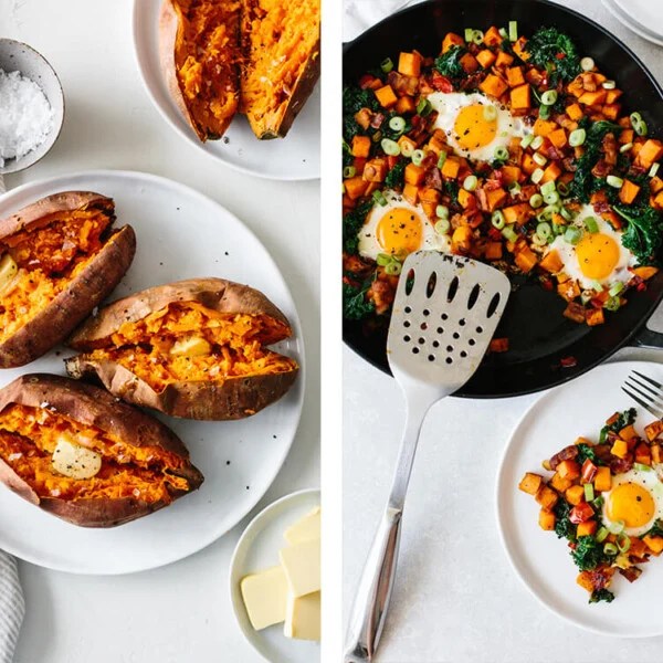 Two healthy sweet potato recipes.