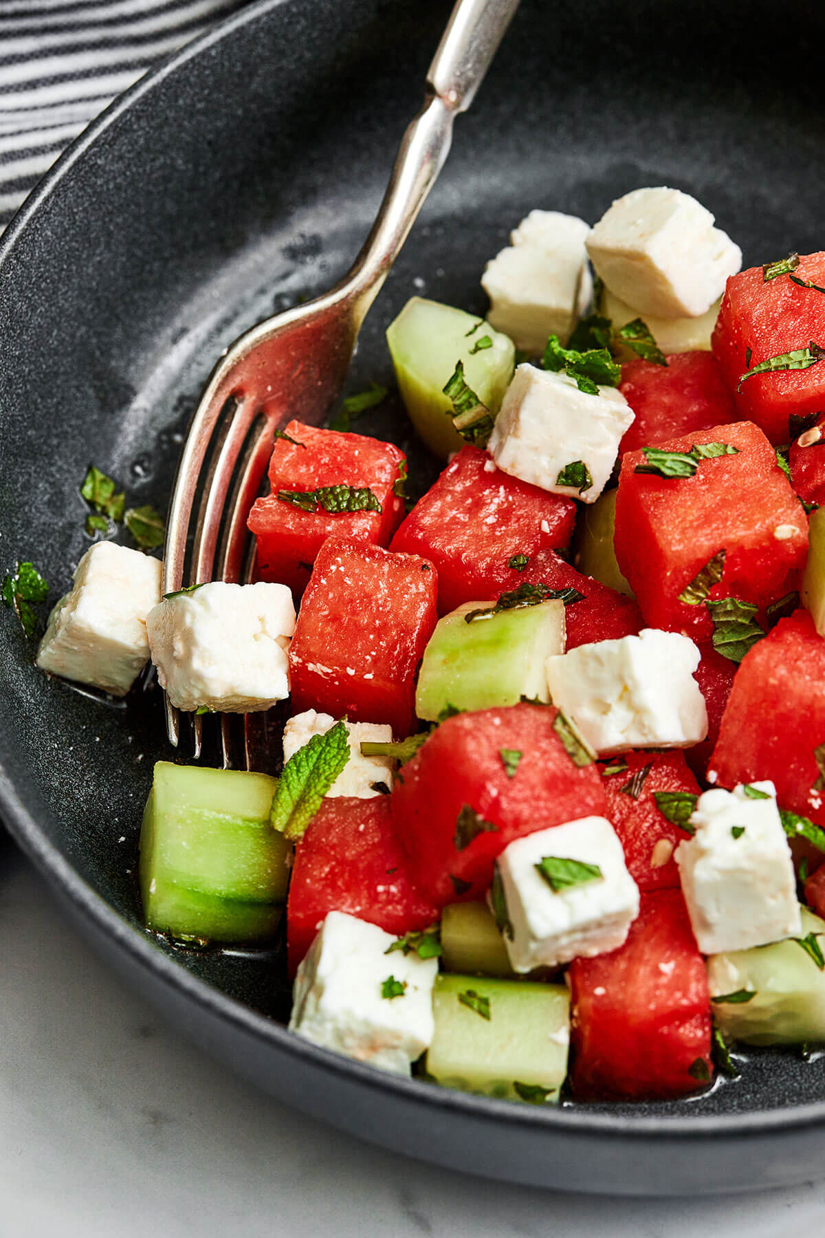 Watermelon salad with feta