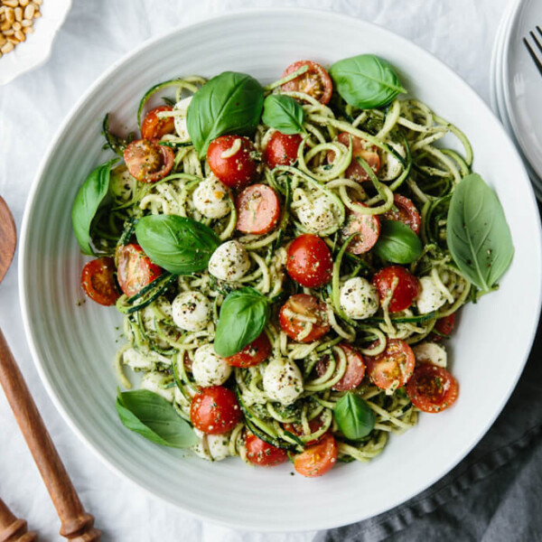 Zucchini noodle caprese is made from my favorite gluten-free pasta alternative, zucchini noodles - and inspired by one of my all time favorite salads, caprese.